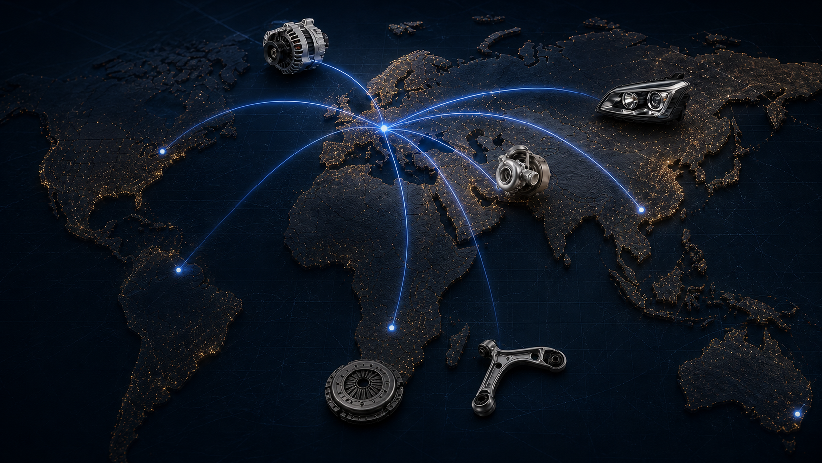 Global automotive parts supply network centered on Europe